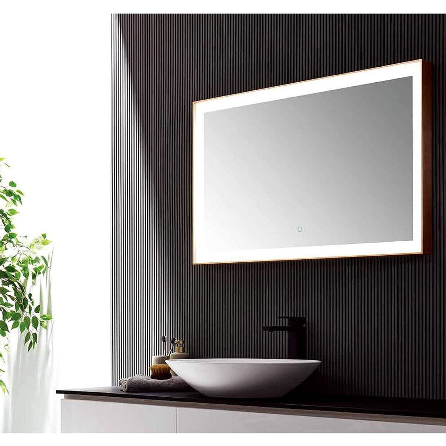 DreamWerks Rose Gold 40" W x 24" H LED Mirror