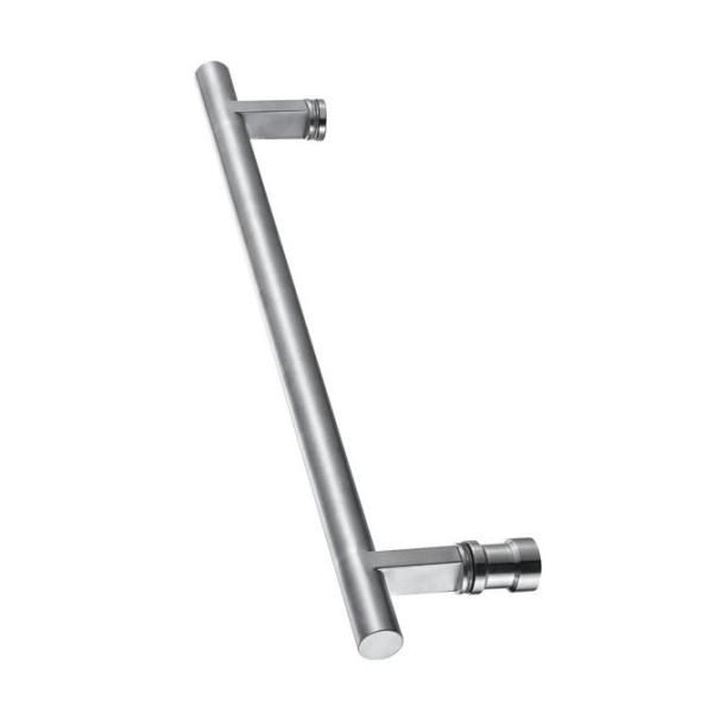 Dreamwerks Frameless Hinged Clear Glass Shower Door with, Handle and Towel Bar in Chrome