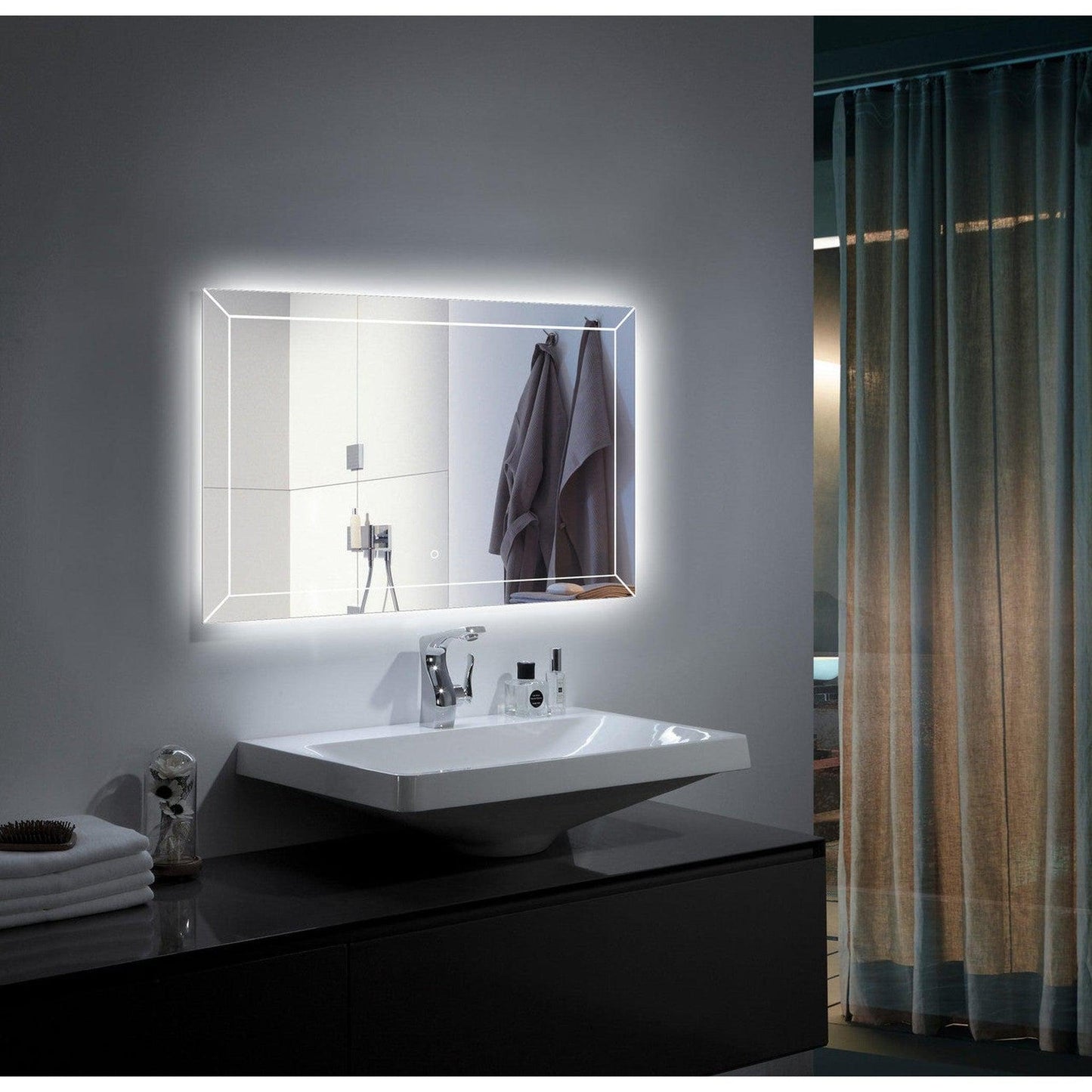 Duko Athena 36" x 30" Bathroom Vanity LED Mirror With Touch Switch, Demister and Bluetooth Speaker