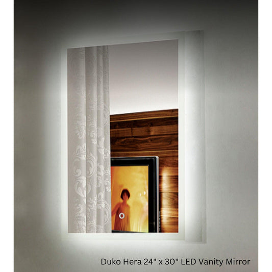 Duko Hera 24" x 30" Bathroom Vanity LED Mirror With Touch Switch and Demister
