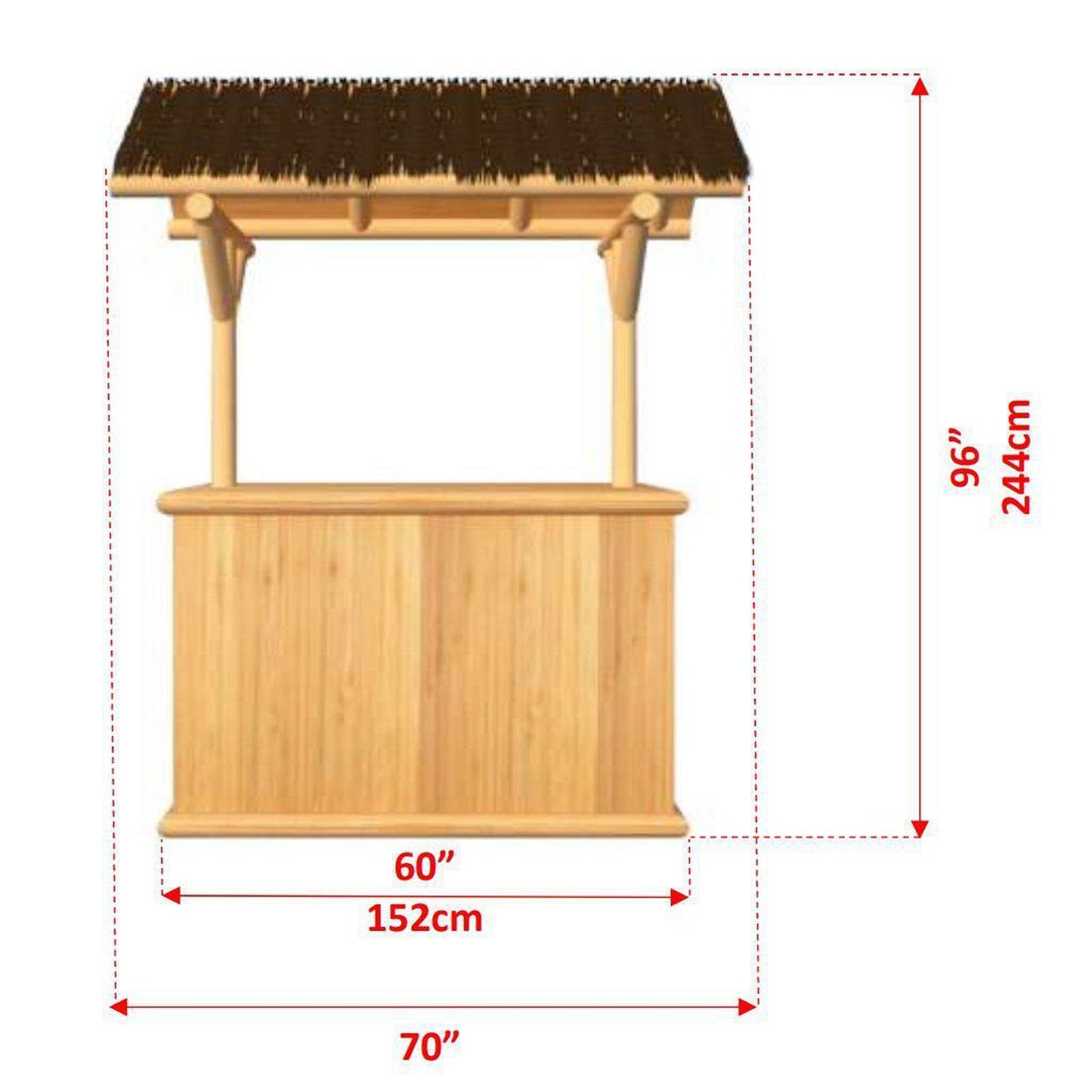 Dundalk LeisureCraft Canadian Timber 30" x 60" Southern Fantasy Tiki Bar