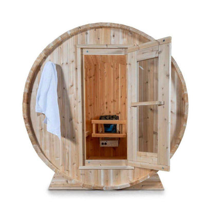 Dundalk LeisureCraft Canadian Timber Harmony 2-4 Person White Cedar Outdoor Barrel Sauna