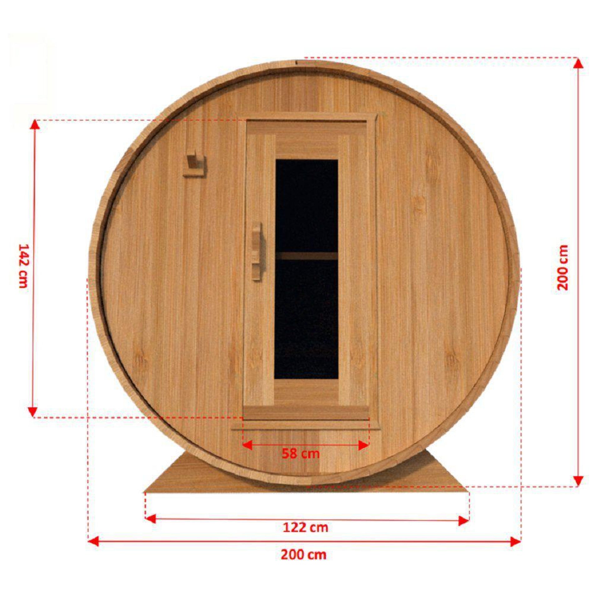 Dundalk LeisureCraft Canadian Timber Harmony 2-4 Person White Cedar Outdoor Barrel Sauna