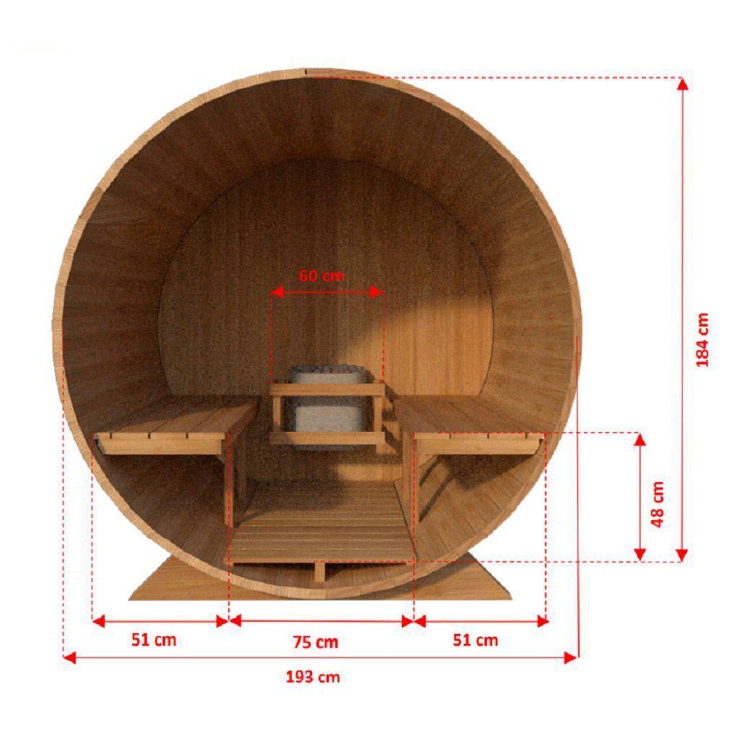 Dundalk LeisureCraft Canadian Timber Harmony 2-4 Person White Cedar Outdoor Barrel Sauna