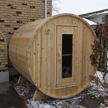 Dundalk LeisureCraft Canadian Timber Harmony 2-4 Person White Cedar Outdoor Barrel Sauna