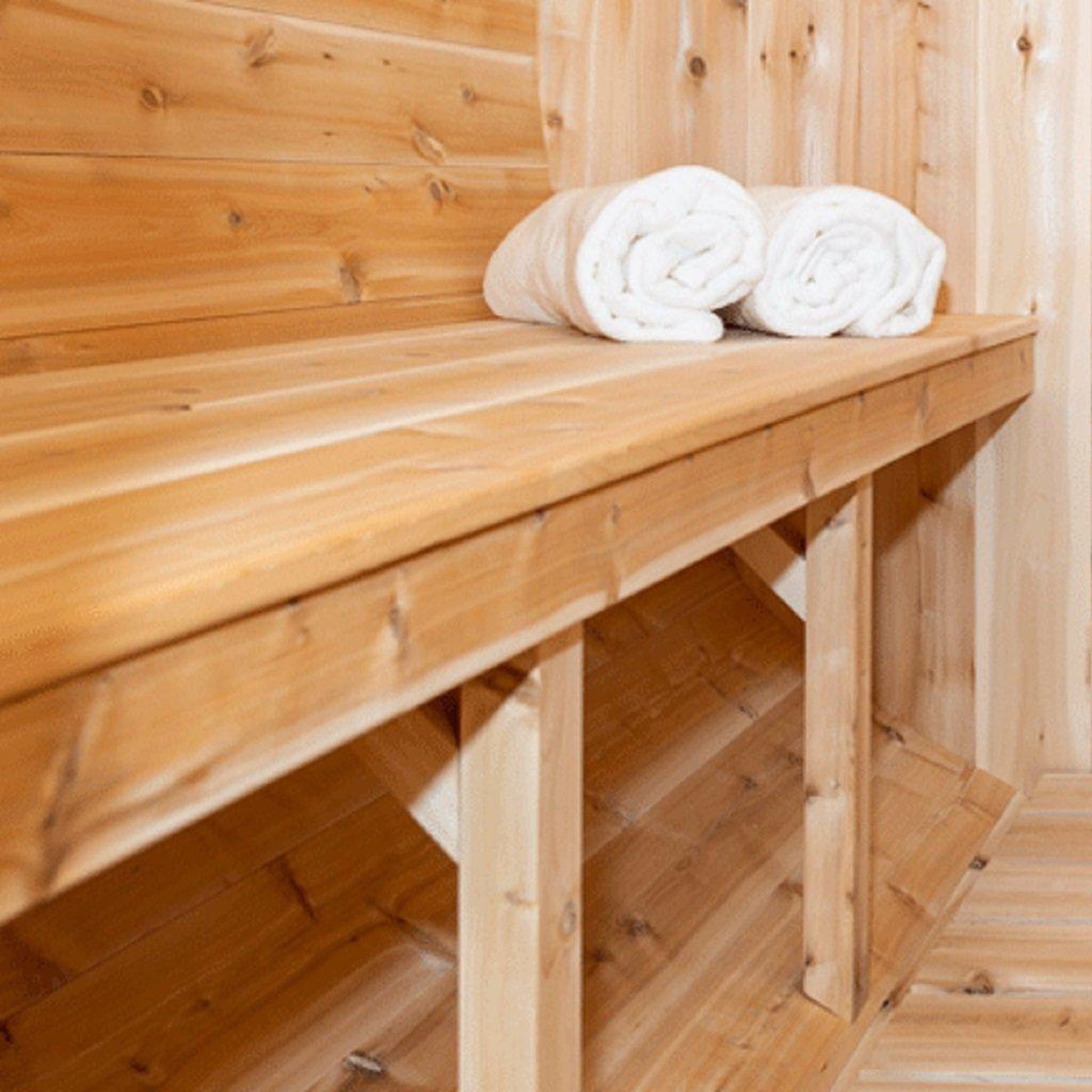 Dundalk LeisureCraft Canadian Timber Harmony 2-4 Person White Cedar Outdoor Barrel Sauna