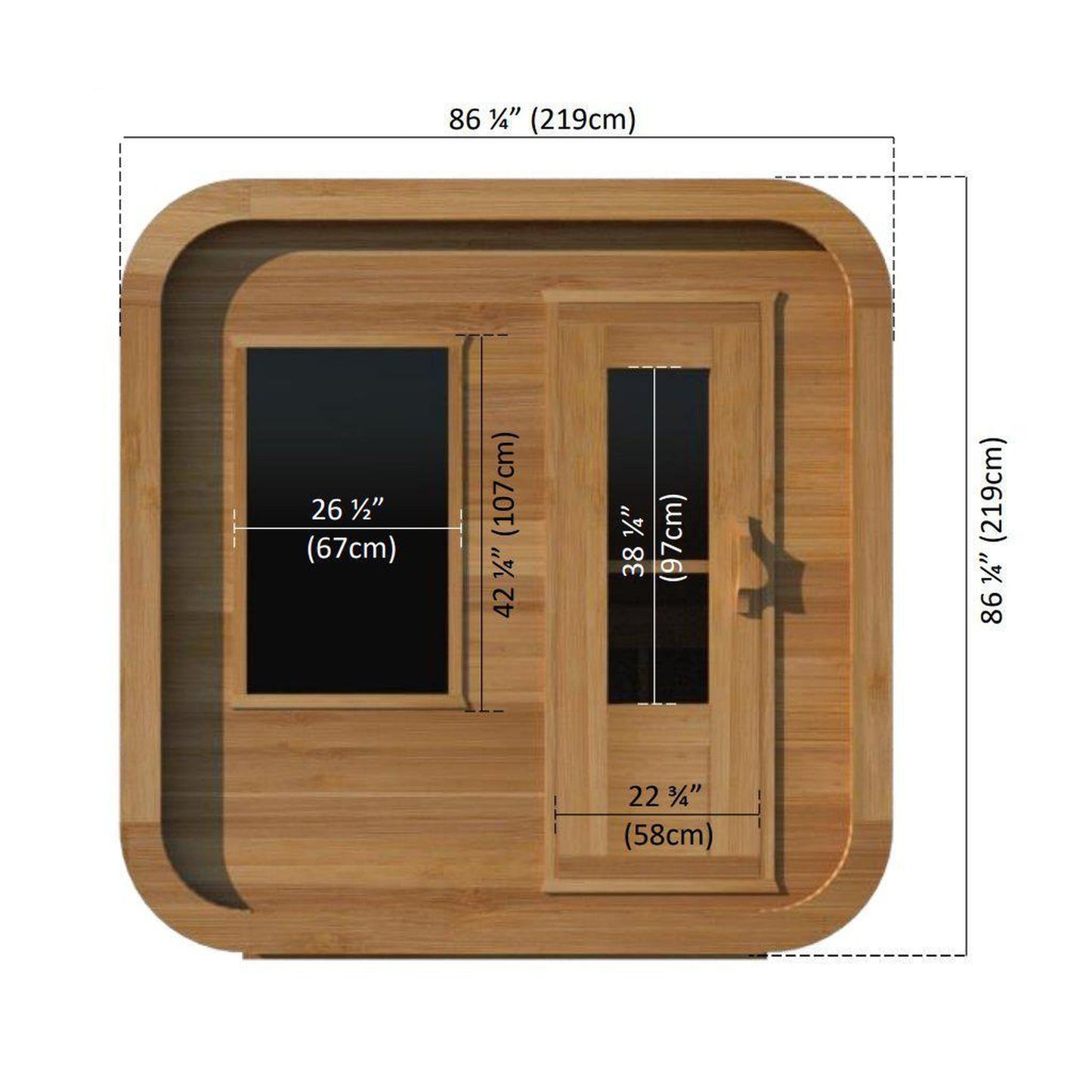 Dundalk LeisureCraft Canadian Timber Luna 2-3 Person White Cedar Outdoor Sauna