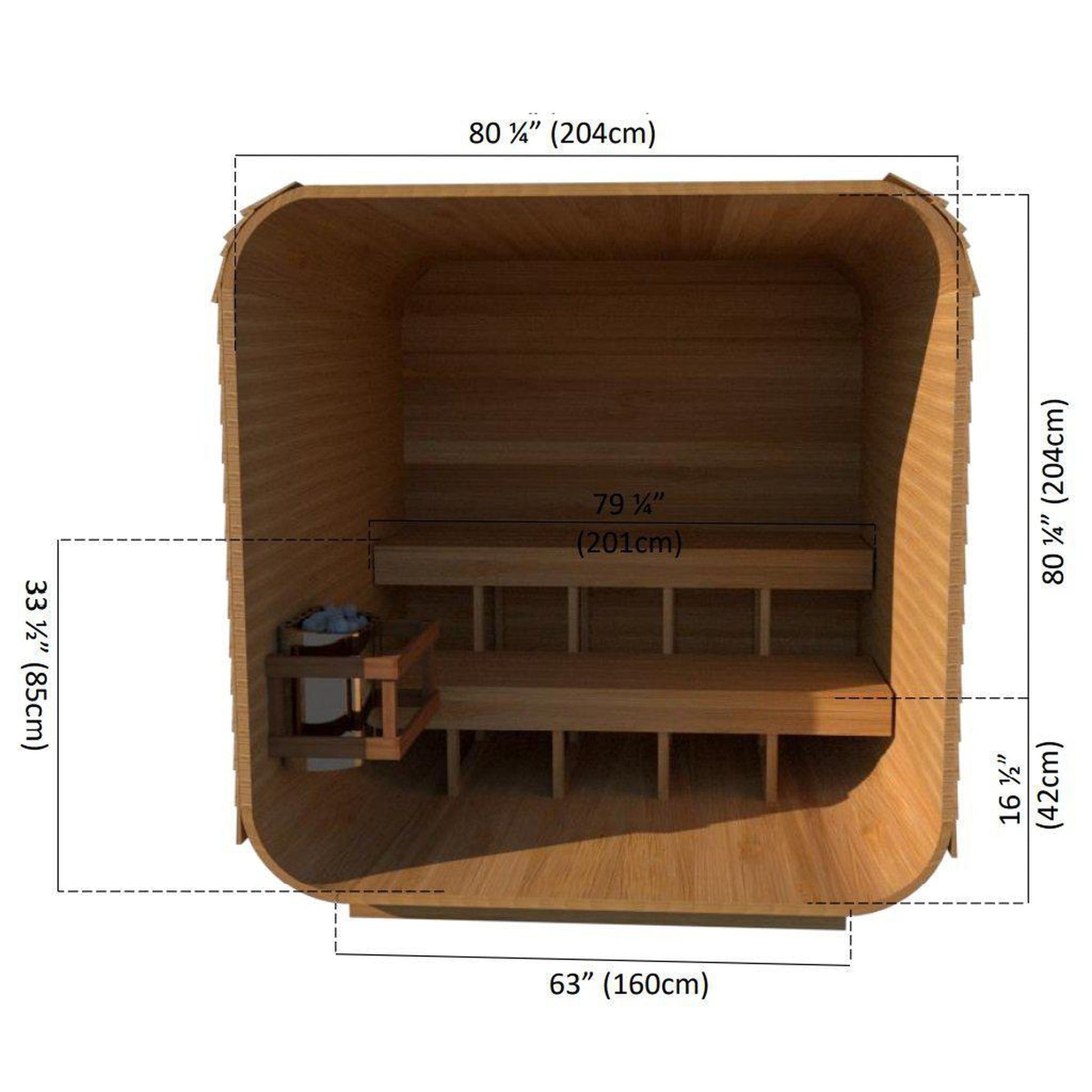 Dundalk LeisureCraft Canadian Timber Luna 2-3 Person White Cedar Outdoor Sauna