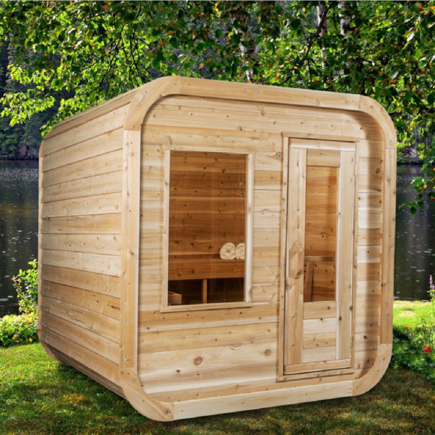 Dundalk LeisureCraft Canadian Timber Luna 2-3 Person White Cedar Outdoor Sauna