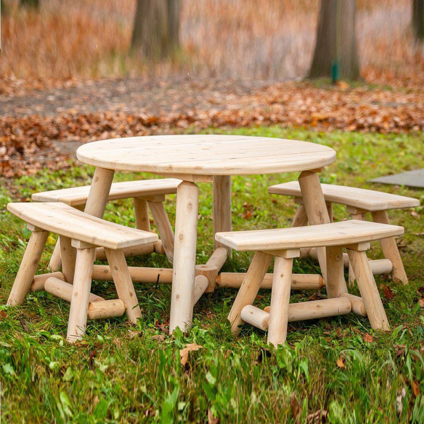 Dundalk LeisureCraft Canadian Timber Round Log Dining Set