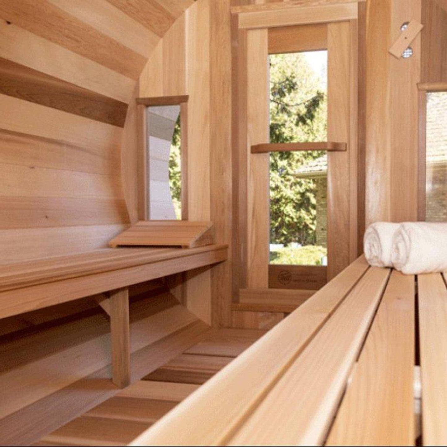 Dundalk LeisureCraft Canadian Timber Tranquility 2-6 Person Hybrid Cedar Outdoor Barrel Sauna