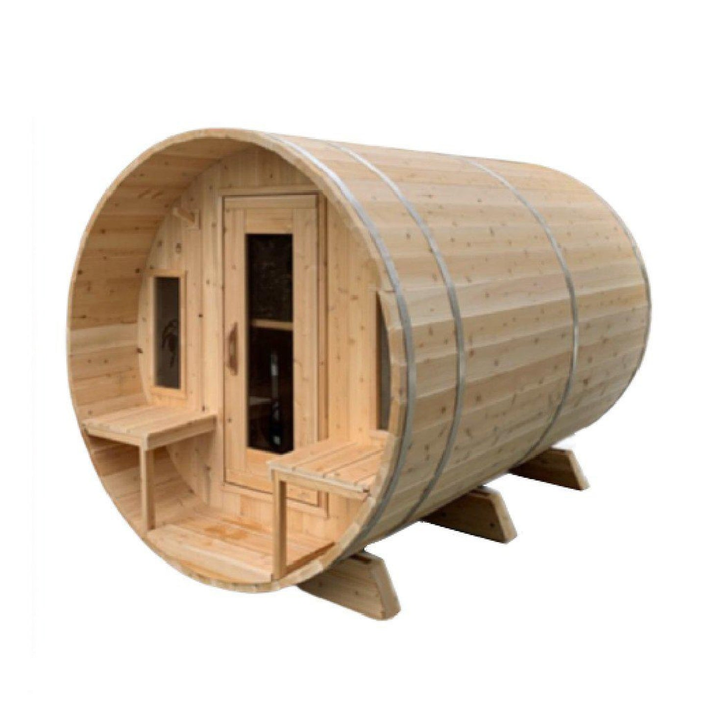 Dundalk LeisureCraft Canadian Timber Tranquility 2-6 Person White Cedar Outdoor Barrel Sauna