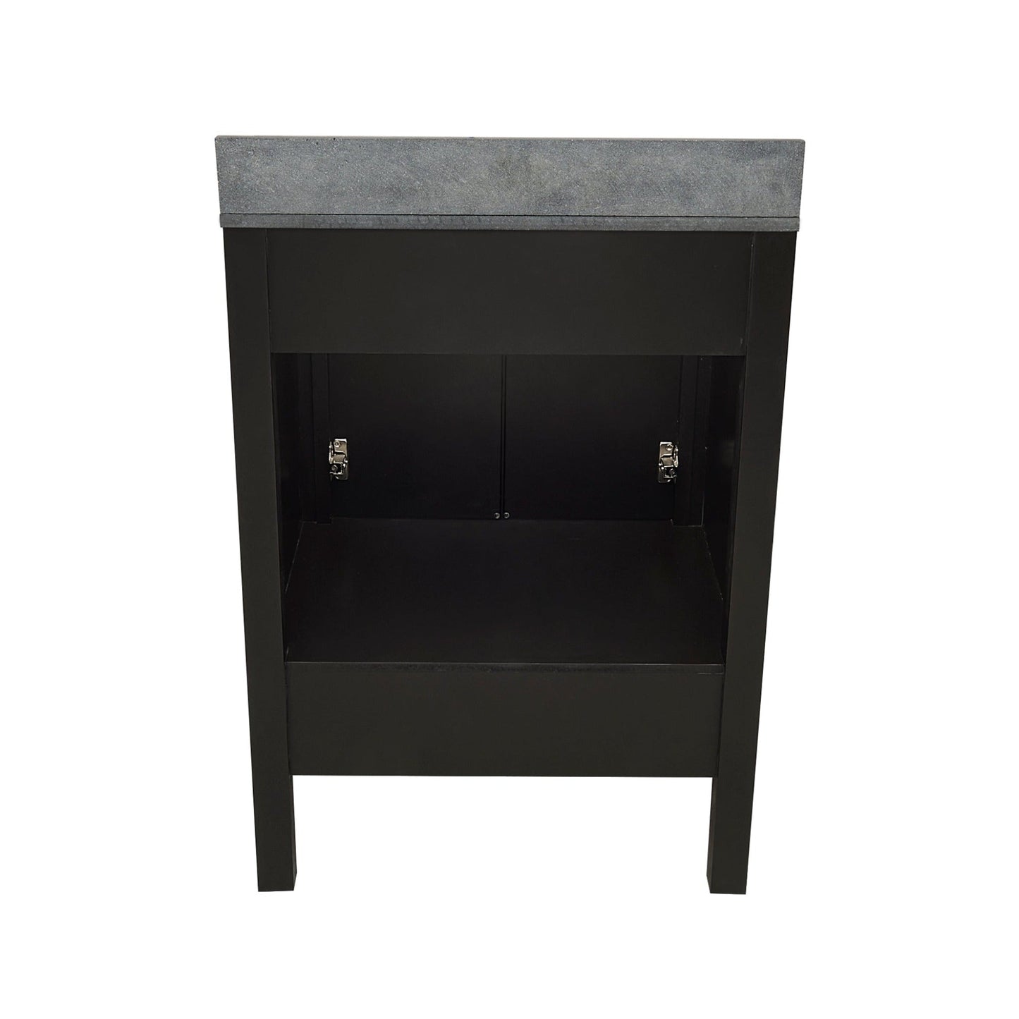 Ella’s Bubbles Nevado 25" Espresso Bathroom Vanity With Galaxy Black Quartz Stone Top With Backsplash and Sink