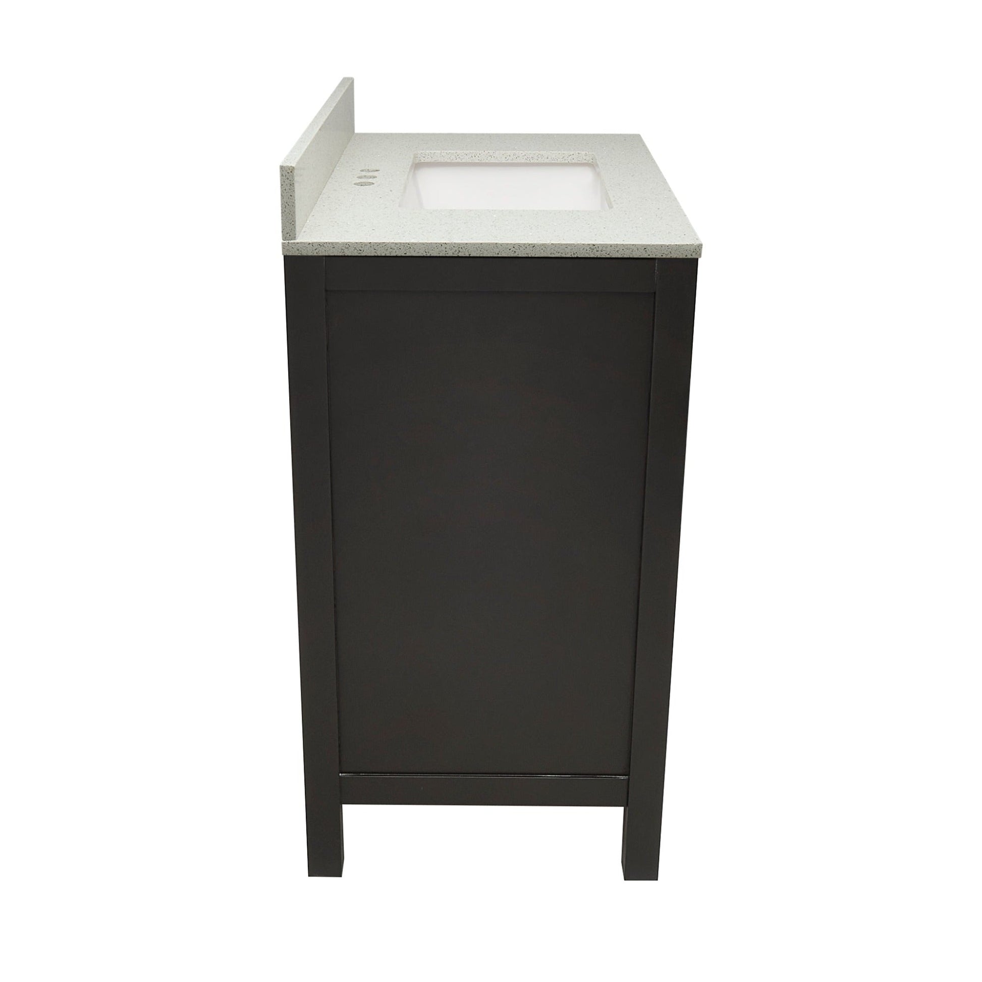 Ella’s Bubbles Nevado 25" Espresso Bathroom Vanity With Galaxy White Quartz Stone Top With Backsplash and Sink