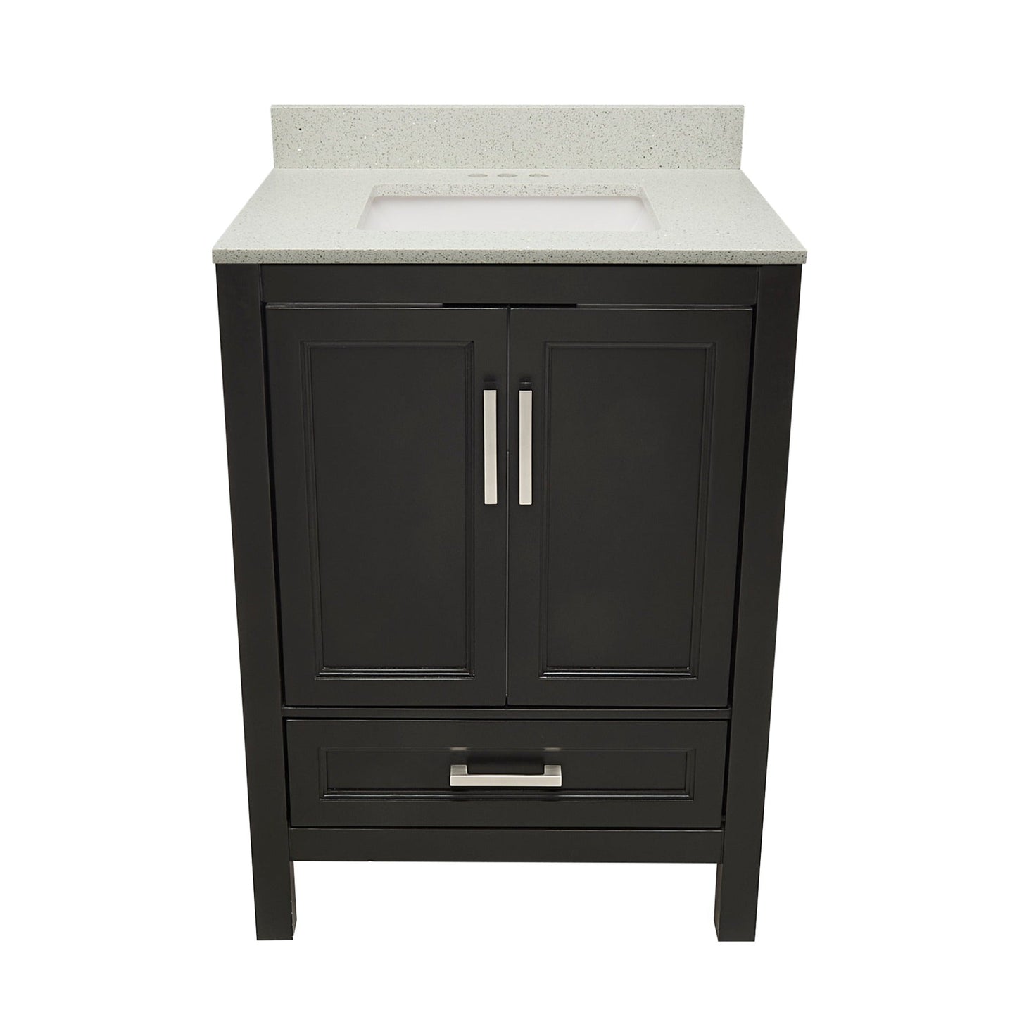 Ella’s Bubbles Nevado 25" Espresso Bathroom Vanity With Galaxy White Quartz Stone Top With Backsplash and Sink