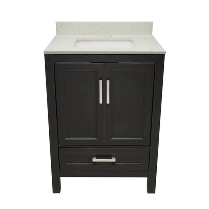 Ella’s Bubbles Nevado 25" Espresso Bathroom Vanity With Galaxy White Quartz Stone Top With Backsplash and Sink