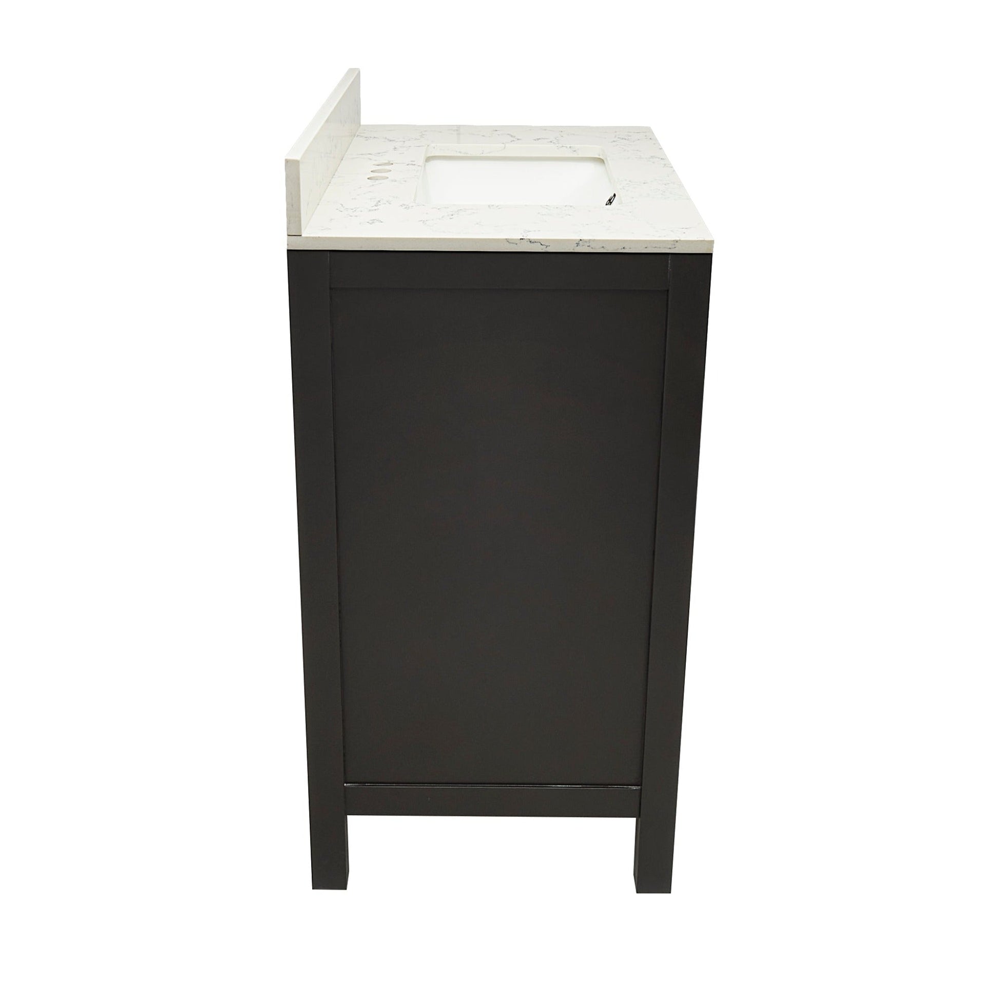 Ella’s Bubbles Nevado 25" Espresso Bathroom Vanity With Lyra White Quartz Stone Top With Backsplash and Sink