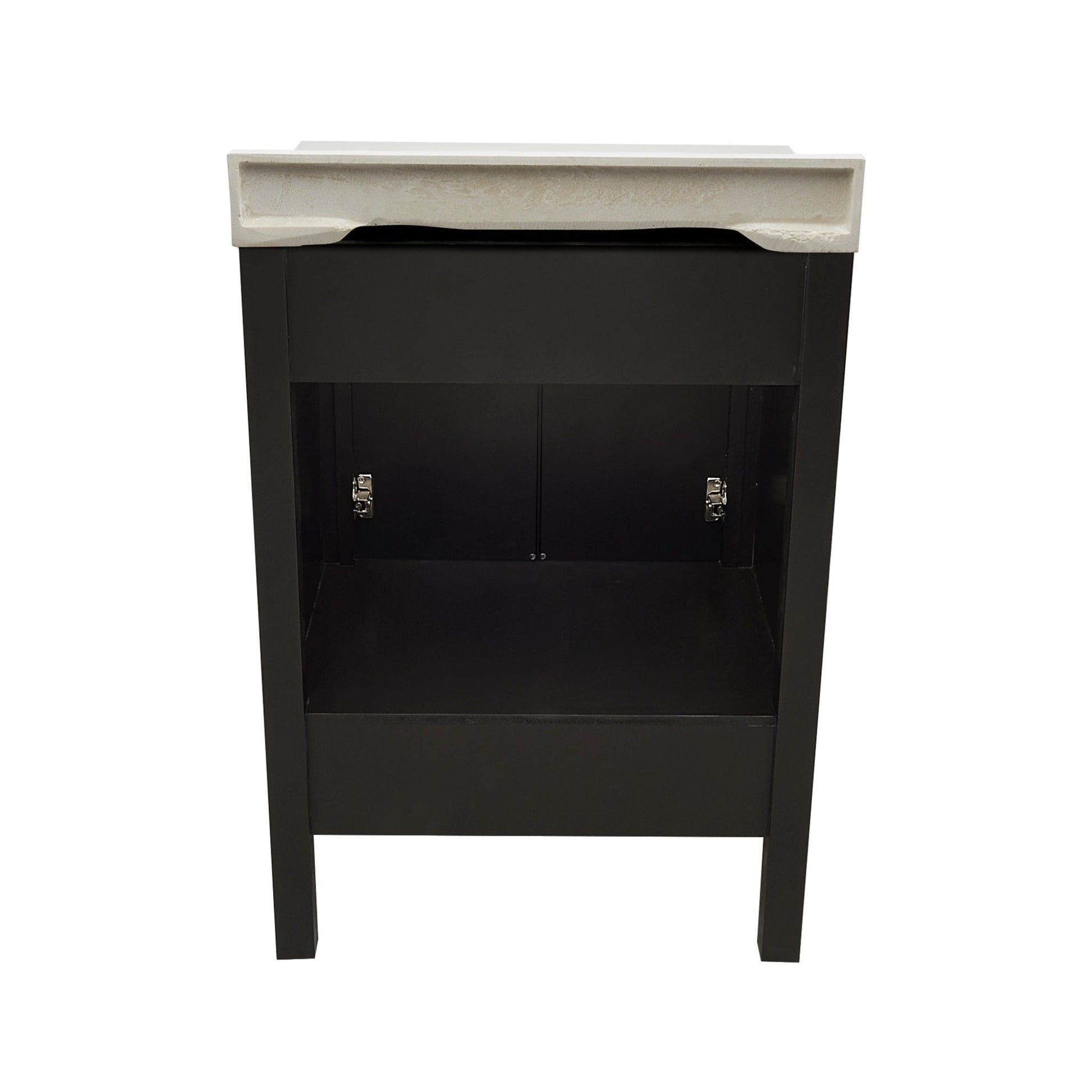Ella’s Bubbles Nevado 25" Espresso Bathroom Vanity With White Cultured Marble Top With White Backsplash and Sink