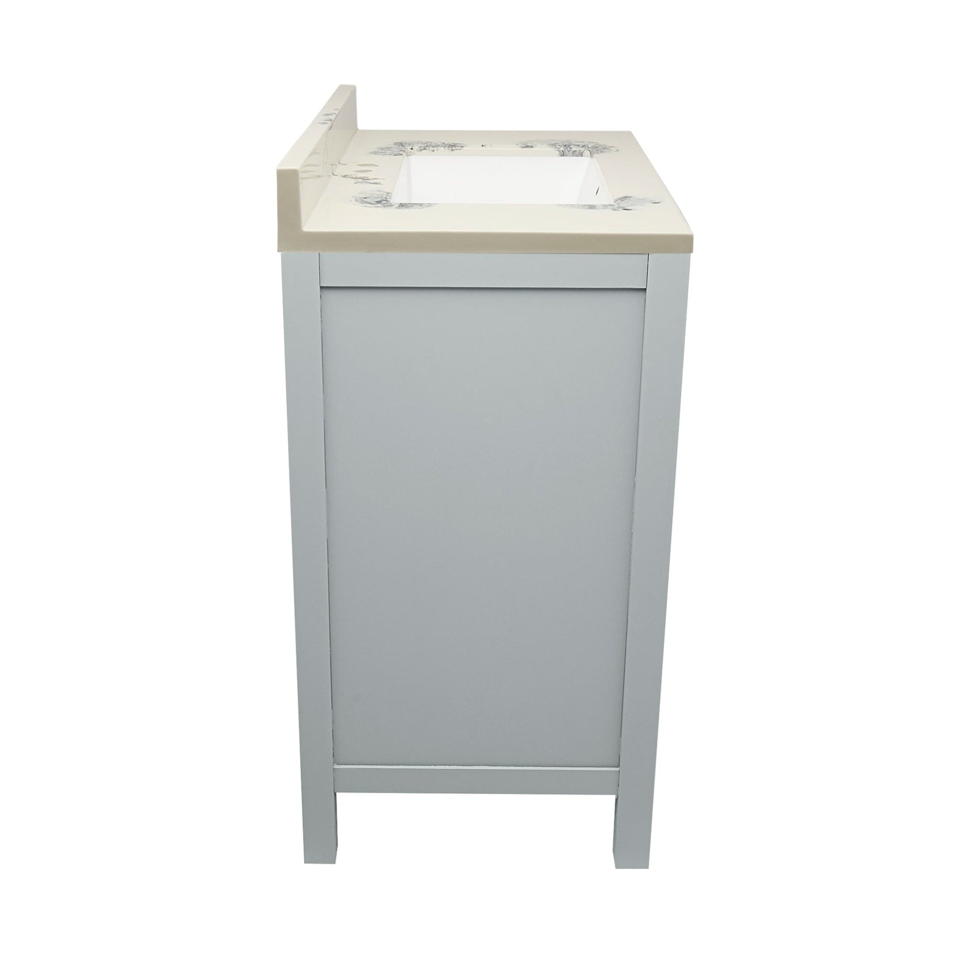 Ella’s Bubbles Nevado 25" Gray Bathroom Vanity With Carrara White Cultured Marble Top With Backsplash and Sink