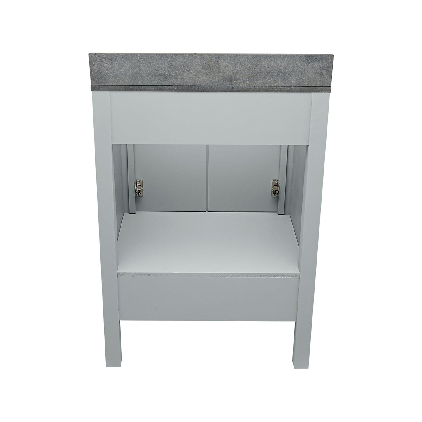 Ella’s Bubbles Nevado 25" Gray Bathroom Vanity With Galaxy Gray Quartz Stone Top With Backsplash and Sink