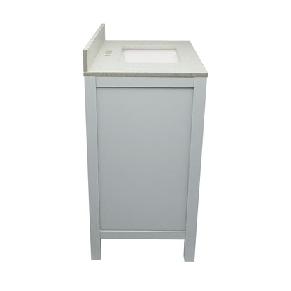 Ella’s Bubbles Nevado 25" Gray Bathroom Vanity With Galaxy White Quartz Stone Top With Backsplash and Sink