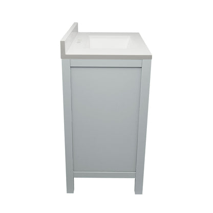 Ella’s Bubbles Nevado 25" Gray Bathroom Vanity With White Cultured Marble Top With White Backsplash and Sink