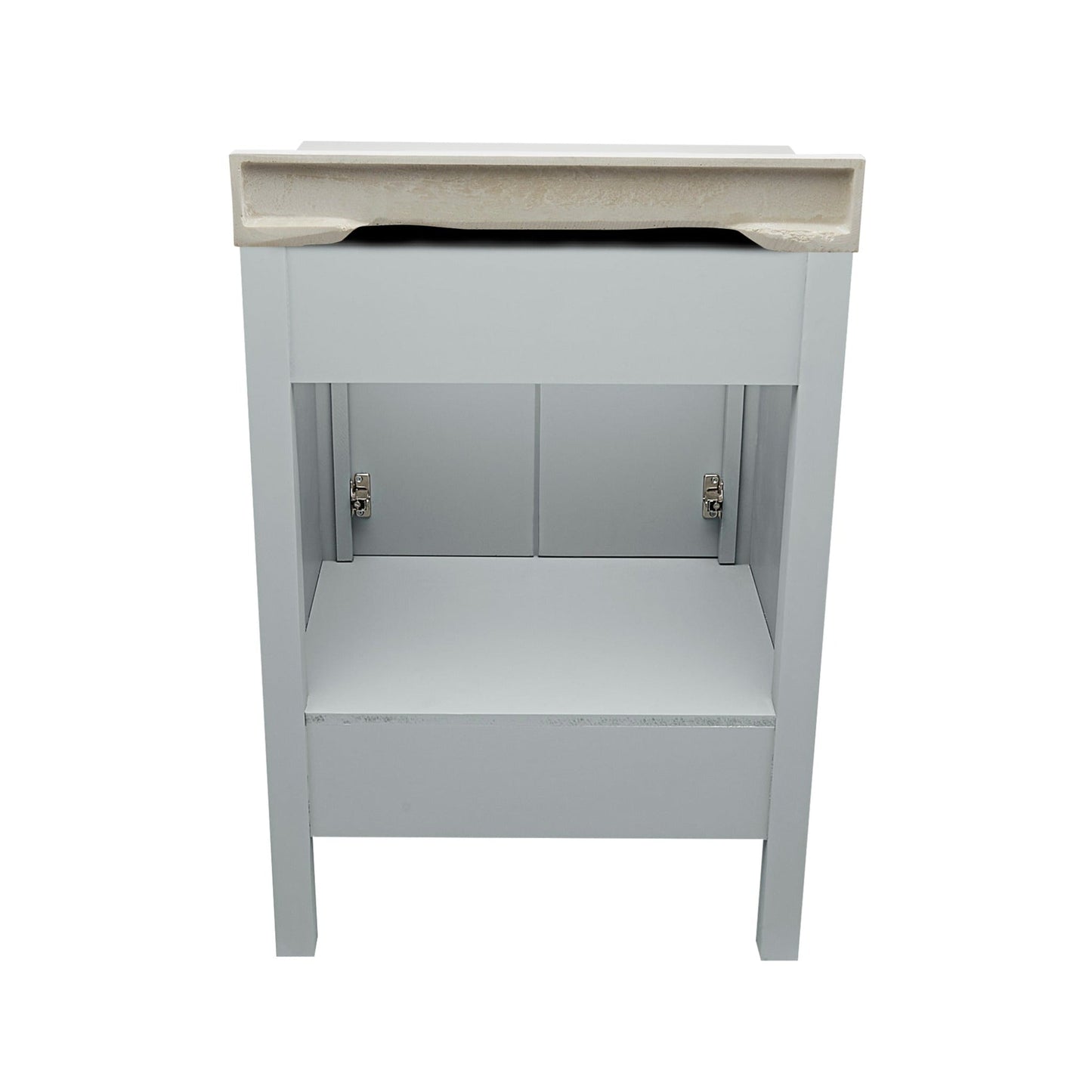 Ella’s Bubbles Nevado 25" Gray Bathroom Vanity With White Cultured Marble Top With White Backsplash and Sink