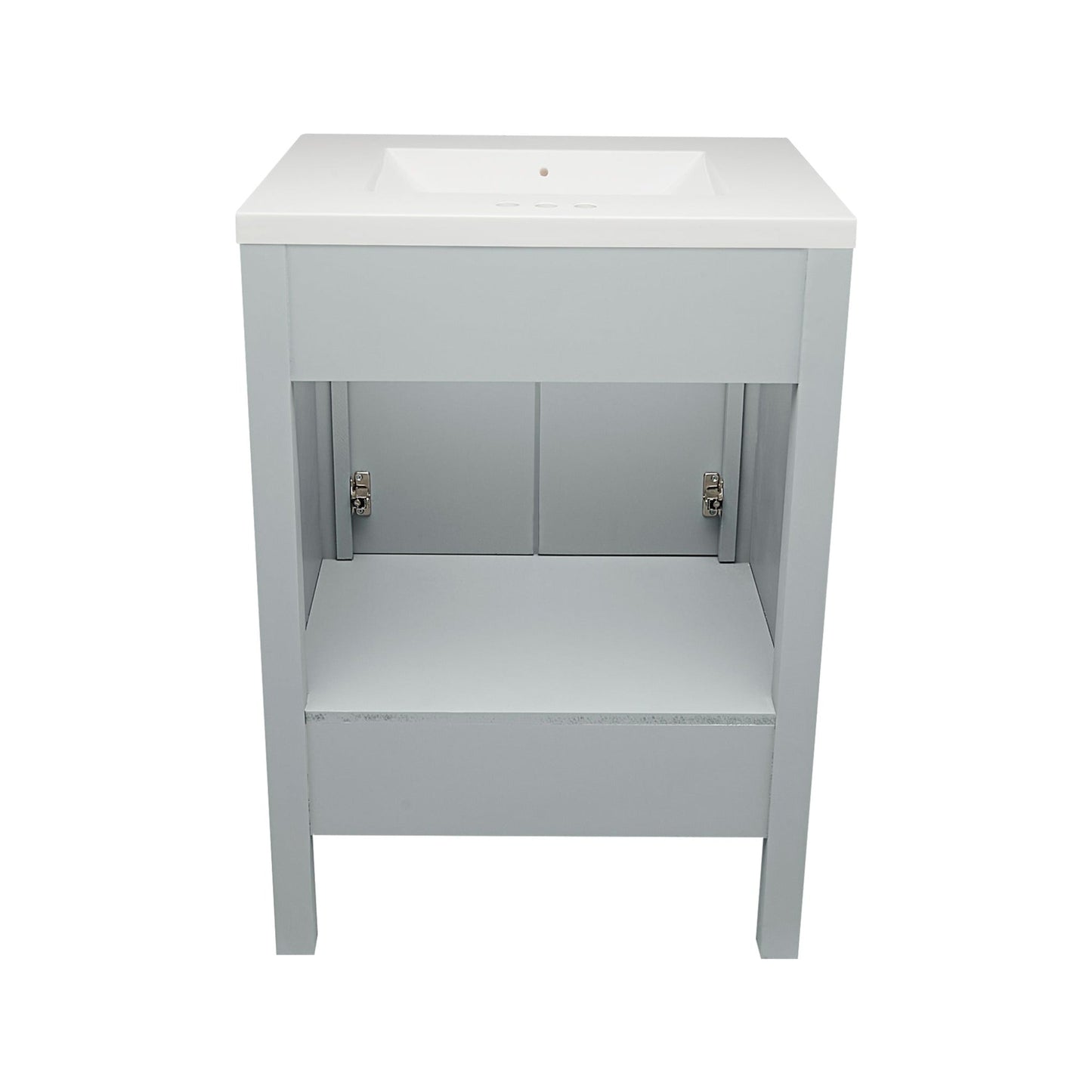 Ella’s Bubbles Nevado 25" Gray Bathroom Vanity With White Cultured Marble Top and Sink