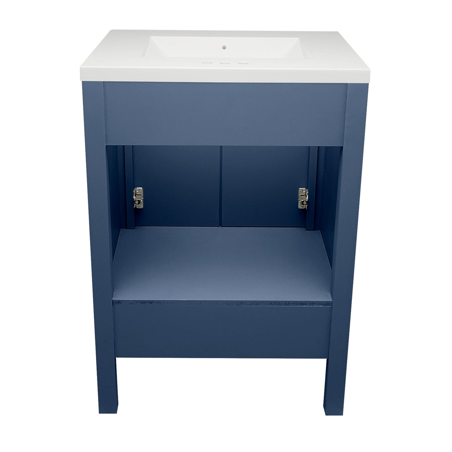 Ella’s Bubbles Nevado 25" Navy Blue Bathroom Vanity With White Cultured Marble Top and Sink