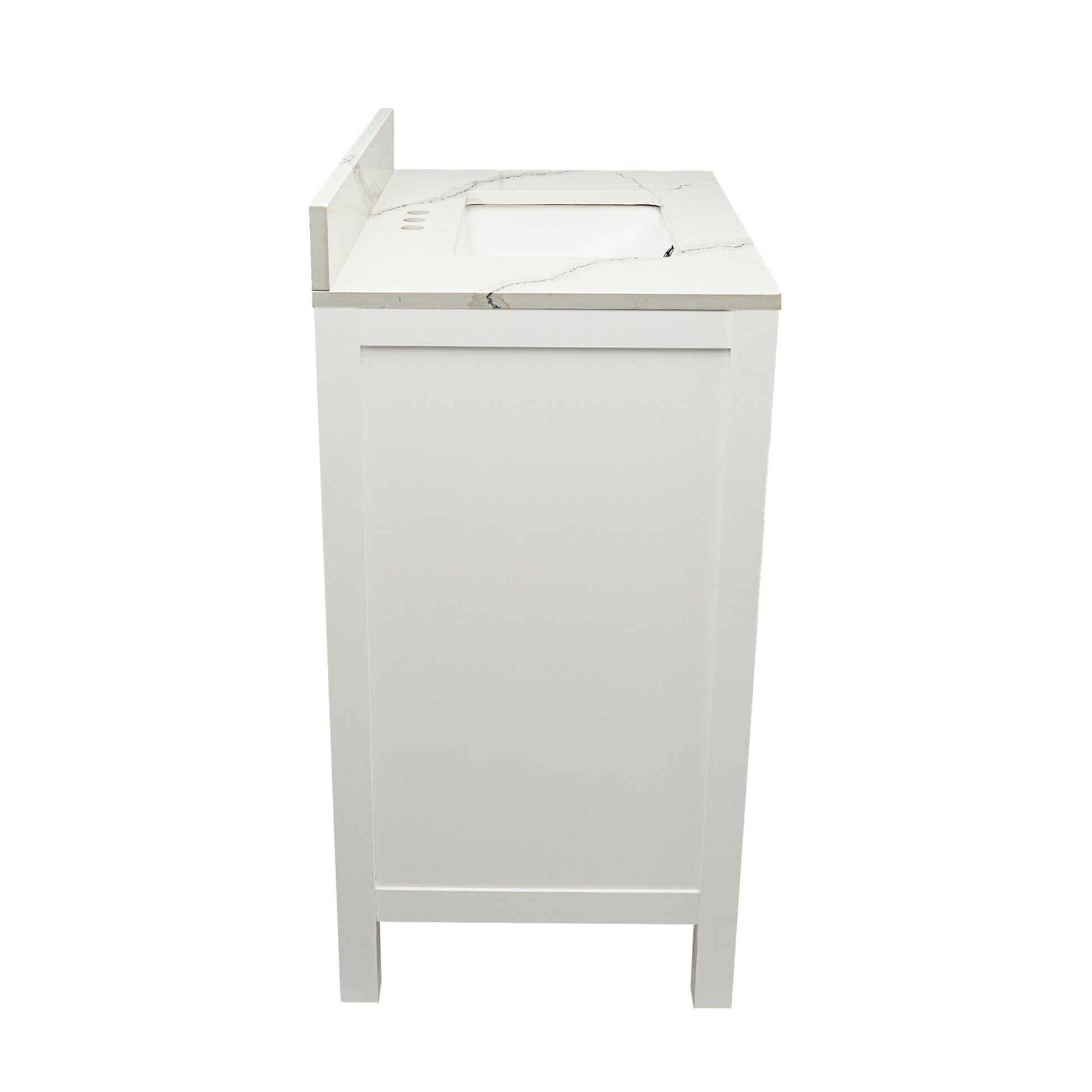 Ella’s Bubbles Nevado 25" White Bathroom Vanity With Calacatta White Quartz Stone Top With Backsplash and Sink