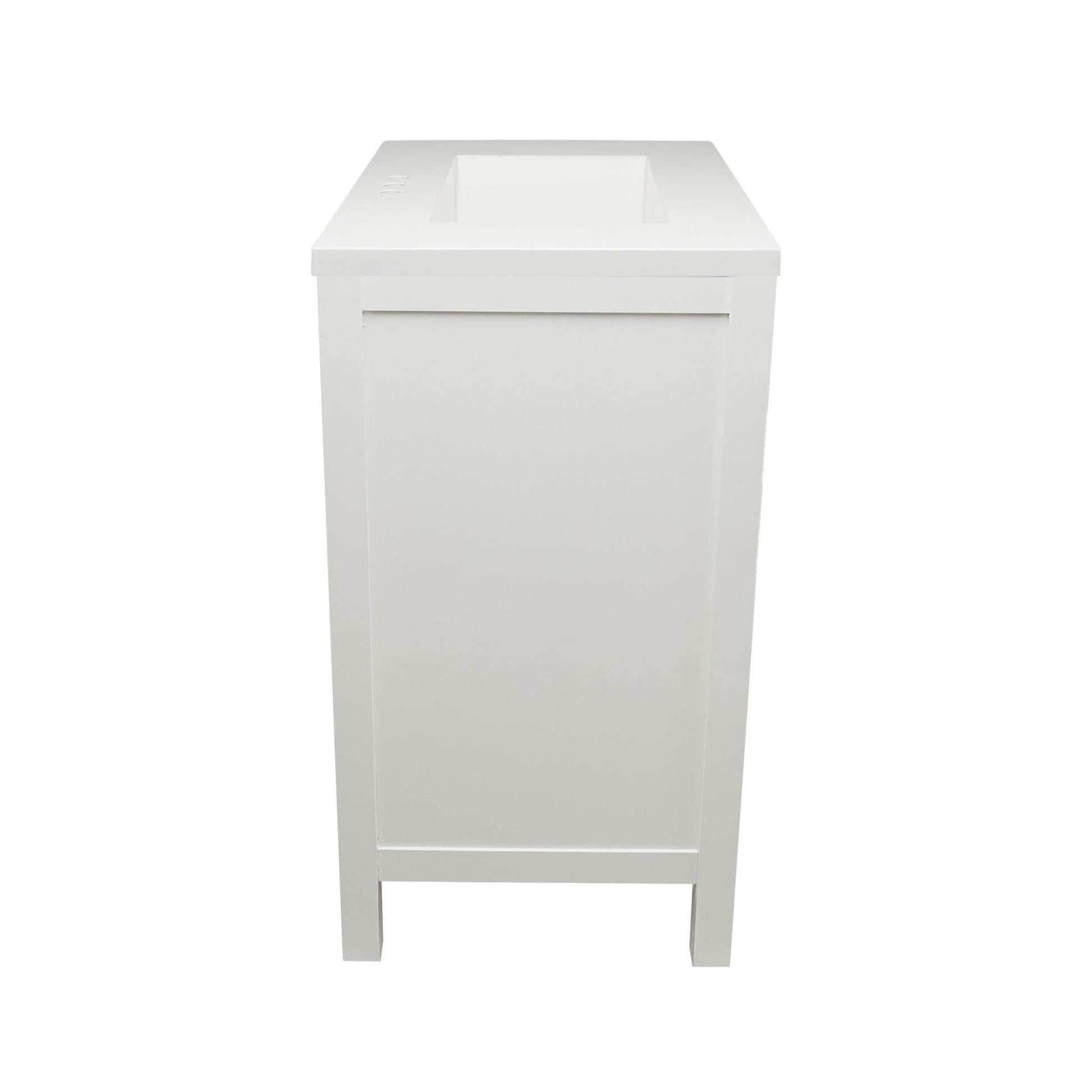 Ella’s Bubbles Nevado 25" White Bathroom Vanity With White Cultured Marble Top and Sink