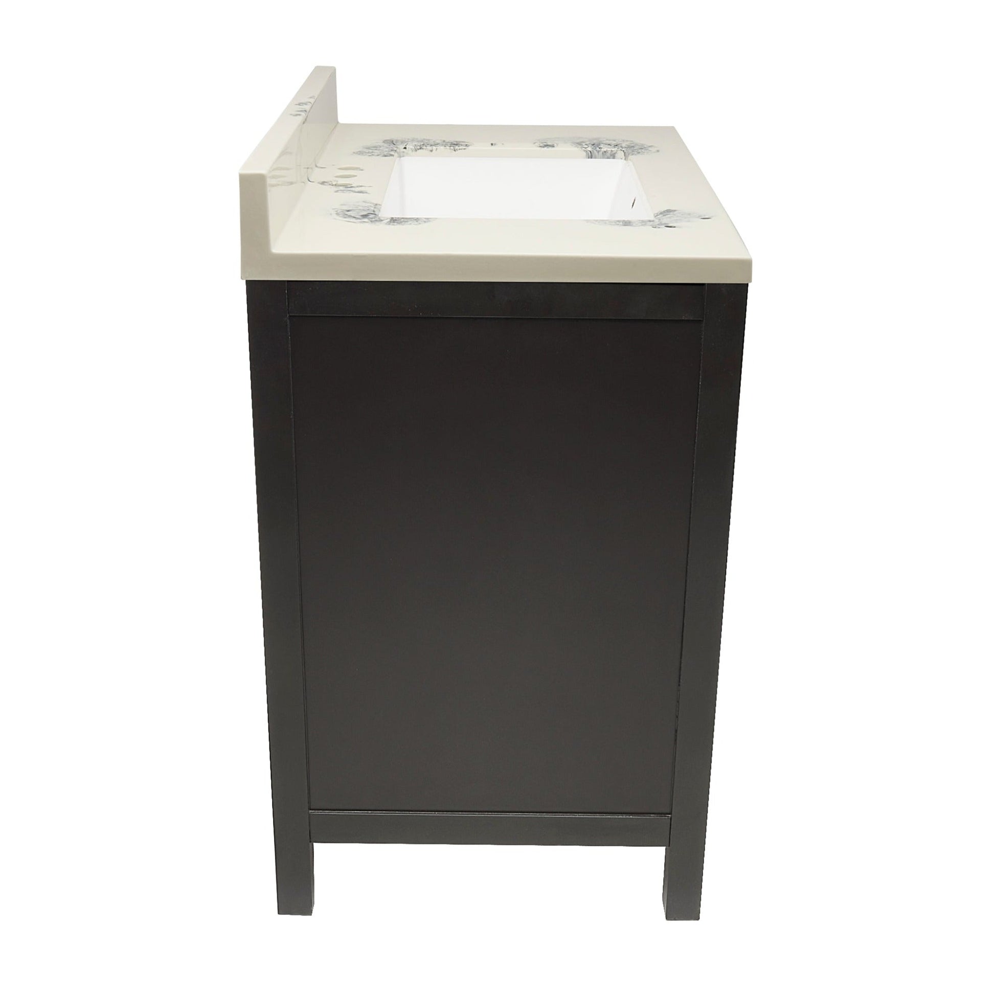 Ella’s Bubbles Nevado 31" Espresso Bathroom Vanity With Carrara White Cultured Marble Top With Backsplash and Sink