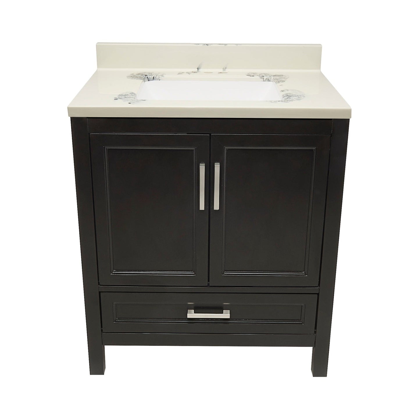 Ella’s Bubbles Nevado 31" Espresso Bathroom Vanity With Carrara White Cultured Marble Top With Backsplash and Sink