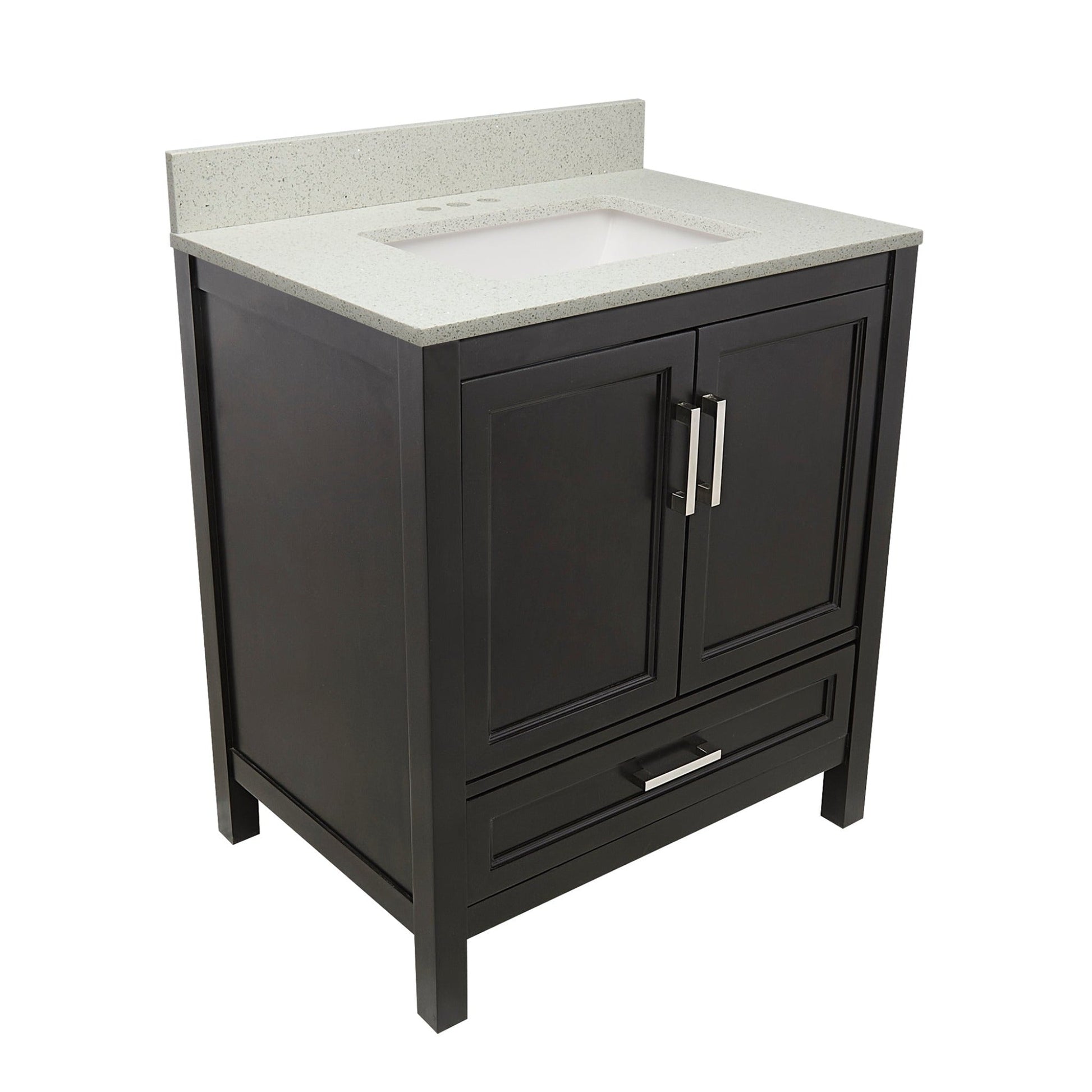 Ella’s Bubbles Nevado 31" Espresso Bathroom Vanity With Galaxy White Quartz Stone Top With Backsplash and Sink