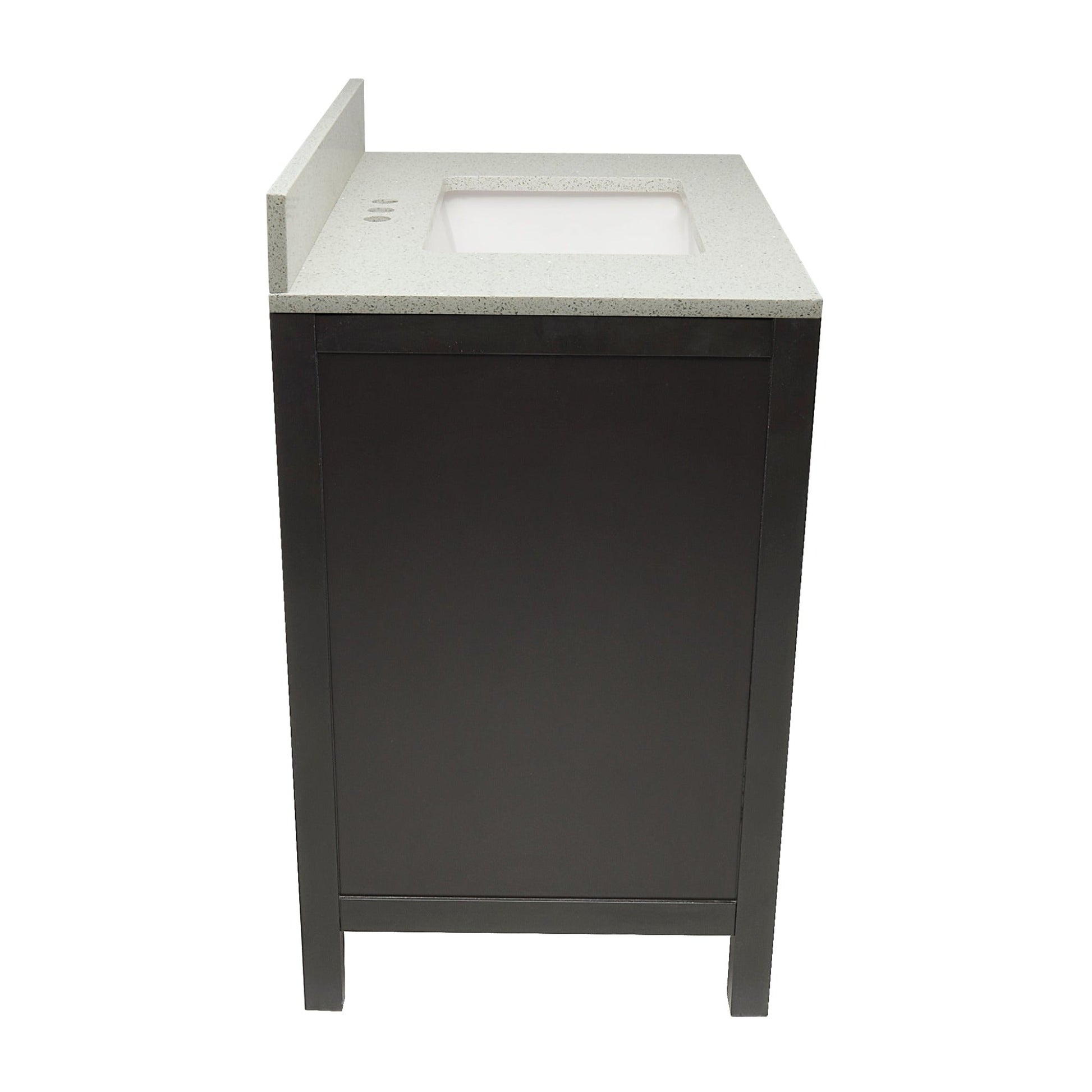 Ella’s Bubbles Nevado 31" Espresso Bathroom Vanity With Galaxy White Quartz Stone Top With Backsplash and Sink