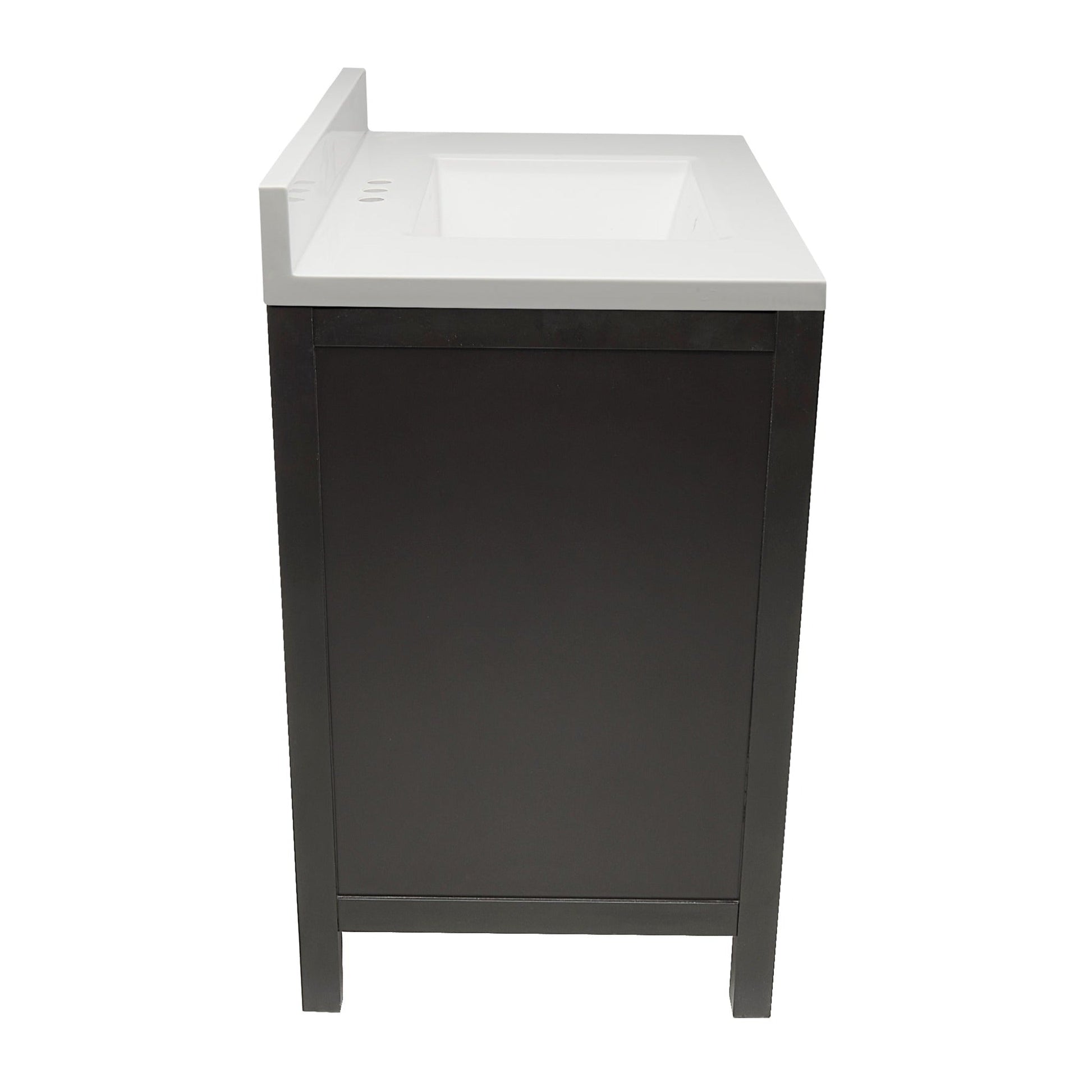 Ella’s Bubbles Nevado 31" Espresso Bathroom Vanity With White Cultured Marble Top With White Backsplash and Sink