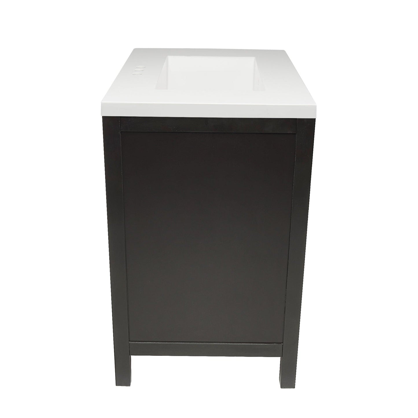 Ella’s Bubbles Nevado 31" Espresso Bathroom Vanity With White Cultured Marble Top and Sink