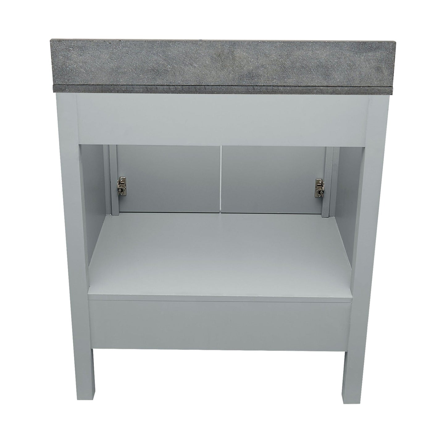 Ella’s Bubbles Nevado 31" Gray Bathroom Vanity With Galaxy Black Quartz Stone Top With Backsplash and Sink