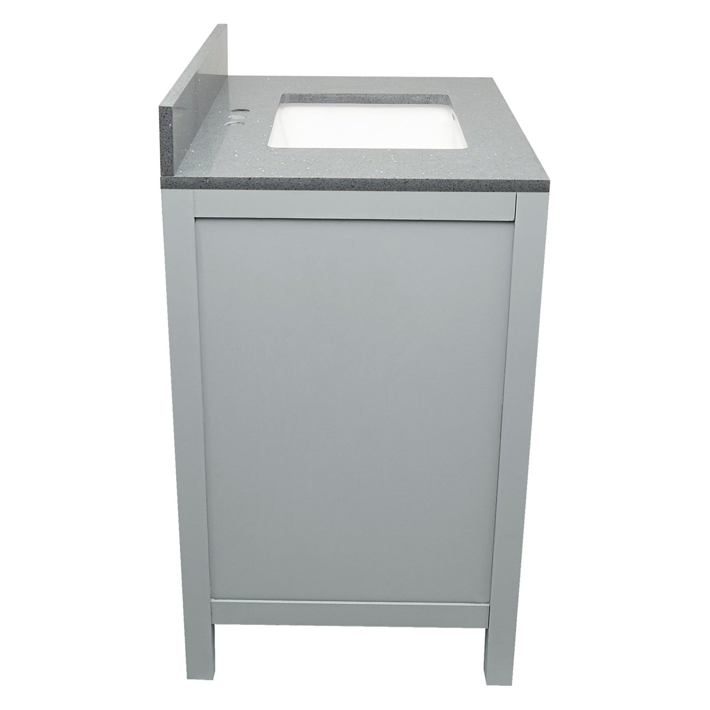 Ella’s Bubbles Nevado 31" Gray Bathroom Vanity With Galaxy Gray Quartz Stone Top With Backsplash and Sink