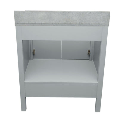 Ella’s Bubbles Nevado 31" Gray Bathroom Vanity With Galaxy Gray Quartz Stone Top With Backsplash and Sink