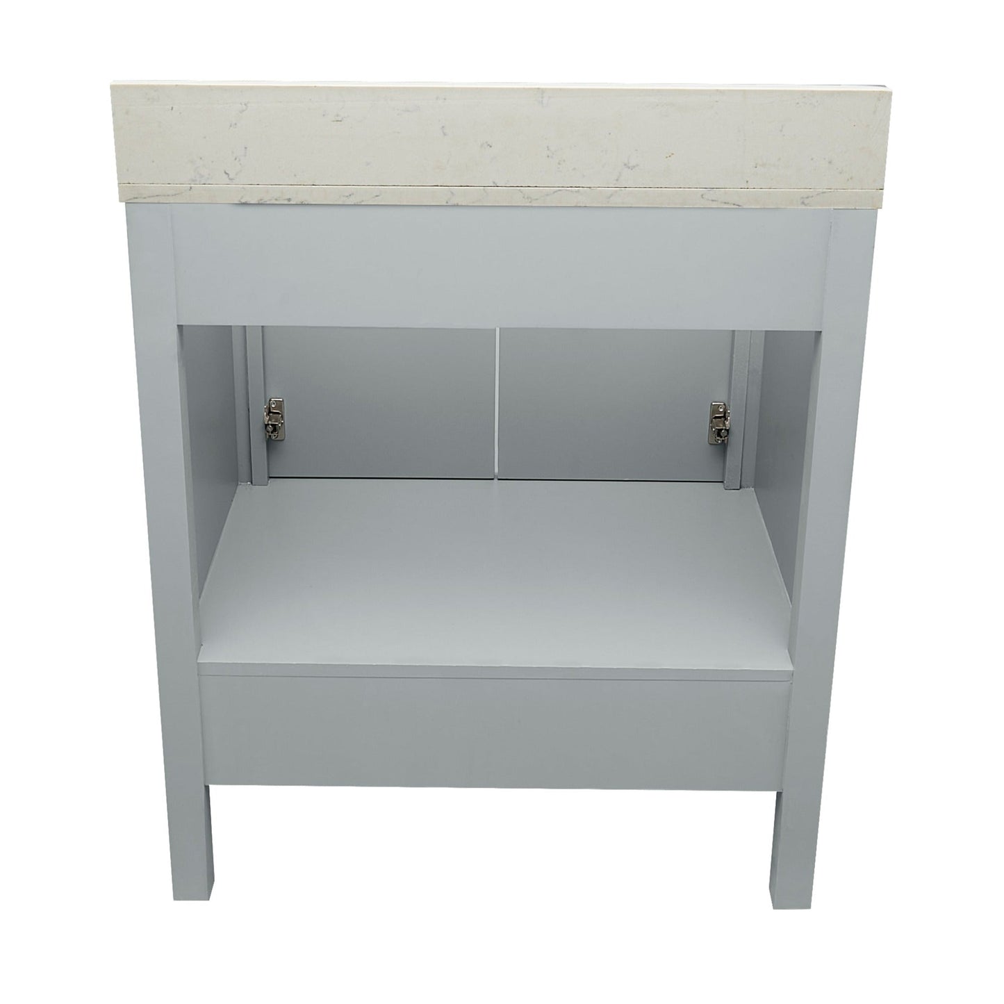 Ella’s Bubbles Nevado 31" Gray Bathroom Vanity With Lyra White Quartz Stone Top With Backsplash and Sink