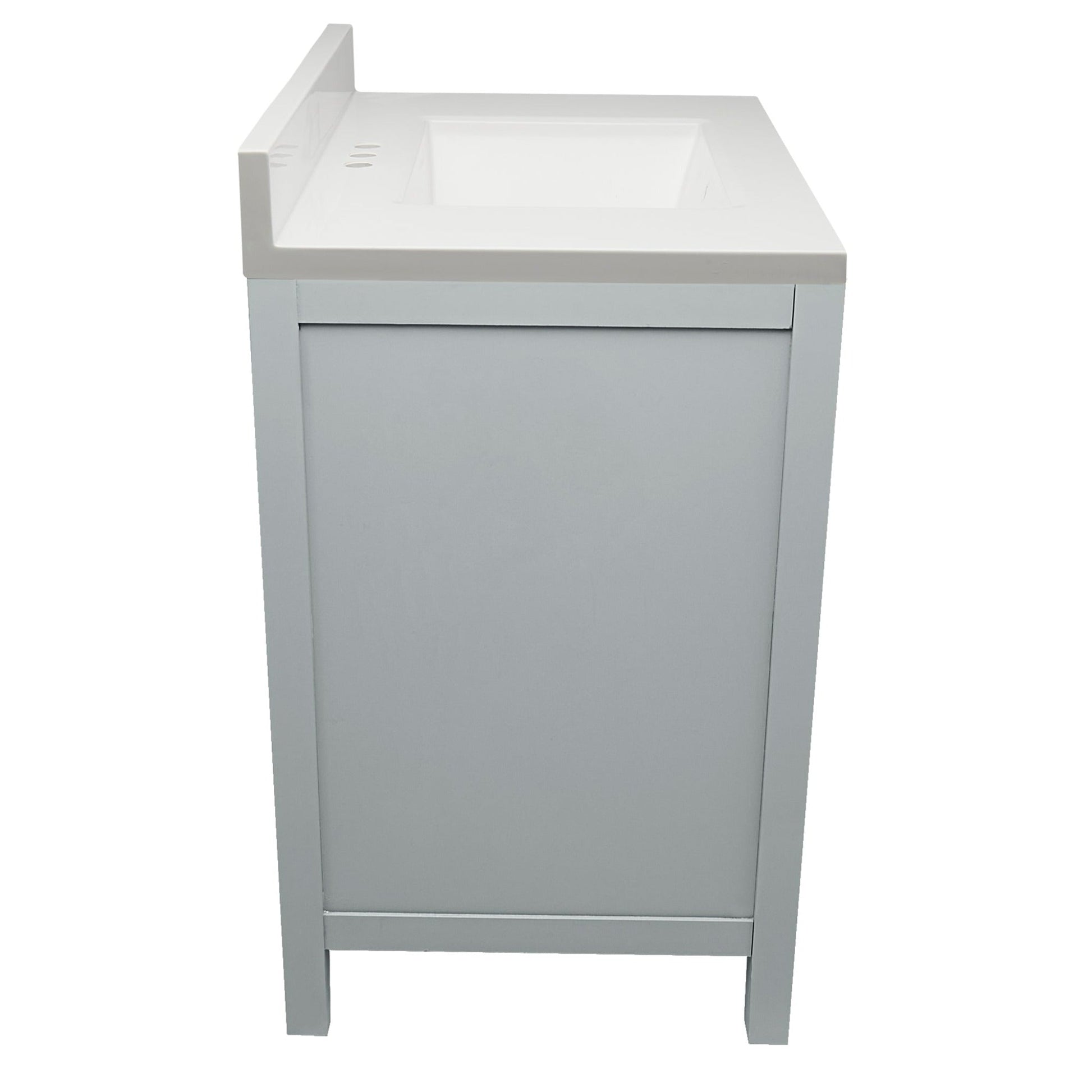 Ella’s Bubbles Nevado 31" Gray Bathroom Vanity With White Cultured Marble Top With White Backsplash and Sink