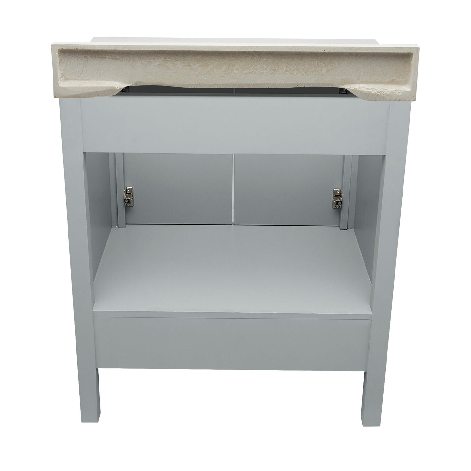 Ella’s Bubbles Nevado 31" Gray Bathroom Vanity With White Cultured Marble Top With White Backsplash and Sink
