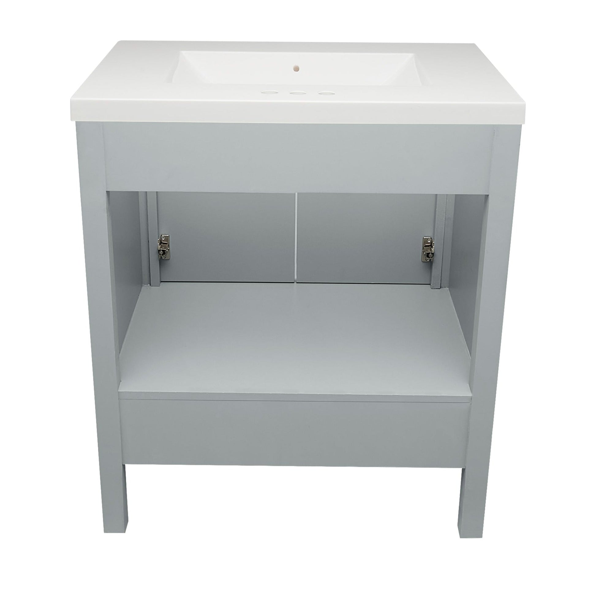 Ella’s Bubbles Nevado 31" Gray Bathroom Vanity With White Cultured Marble Top and Sink