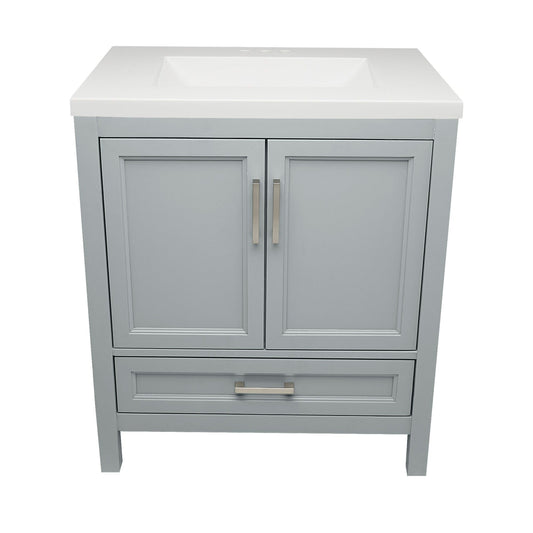Ella’s Bubbles Nevado 31" Gray Bathroom Vanity With White Cultured Marble Top and Sink