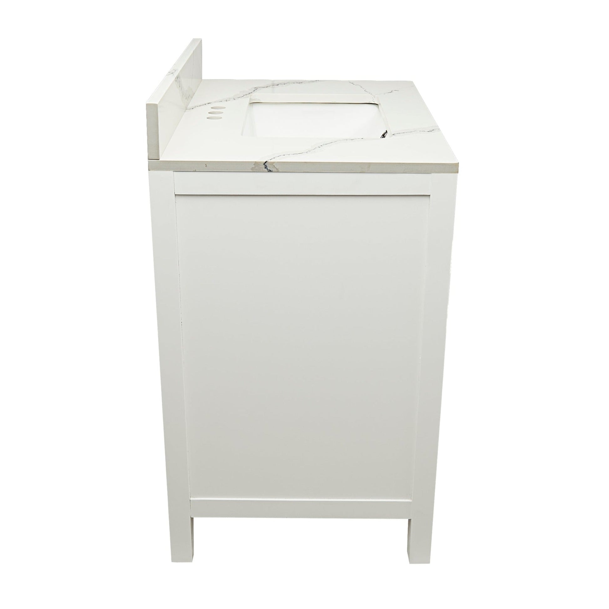 Ella’s Bubbles Nevado 31" White Bathroom Vanity With Calacatta White Quartz Stone Top With Backsplash and Sink