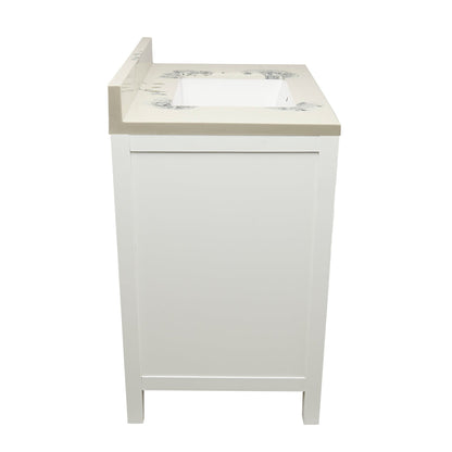 Ella’s Bubbles Nevado 31" White Bathroom Vanity With Carrara White Cultured Marble Top With Backsplash and Sink