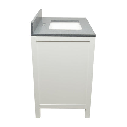 Ella’s Bubbles Nevado 31" White Bathroom Vanity With Galaxy Gray Quartz Stone Top With Backsplash and Sink