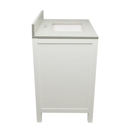 Ella’s Bubbles Nevado 31" White Bathroom Vanity With Galaxy White Quartz Stone Top With Backsplash and Sink