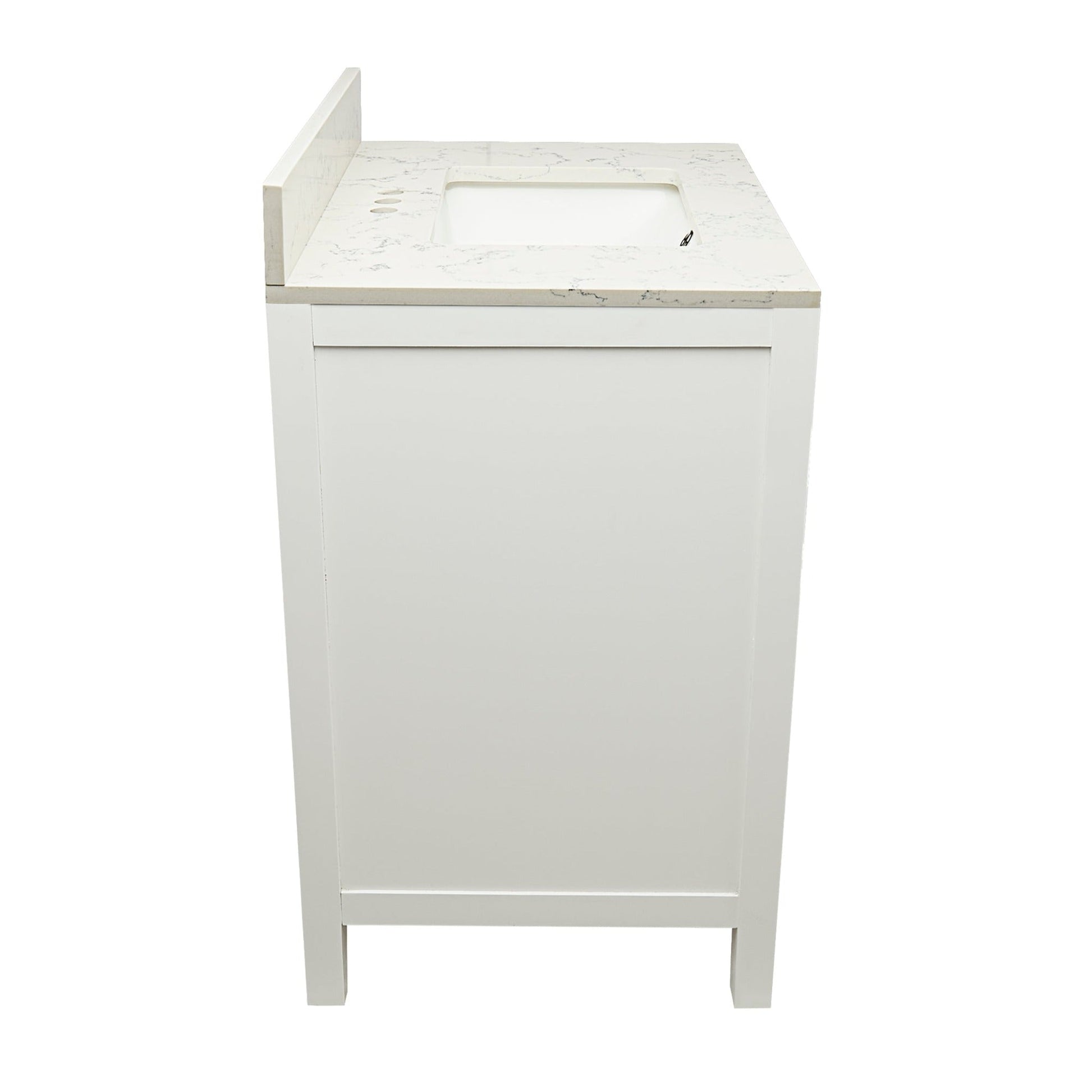 Ella’s Bubbles Nevado 31" White Bathroom Vanity With Lyra White Quartz Stone Top With Backsplash and Sink